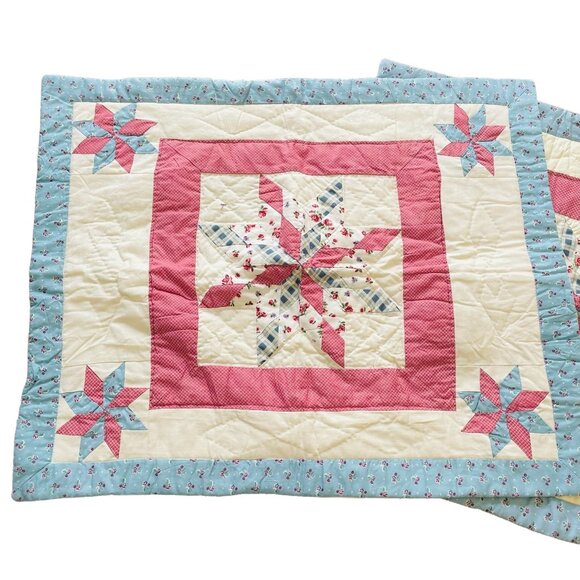 Other - Quilted Pillow Shams Covers Set of 2 French Country Cottage Cottagecore u